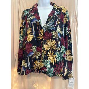 NWT NEW Zara Basics Tropical Print Floral Blouse XS
